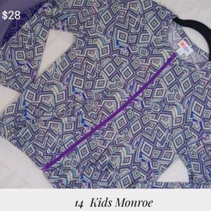 NWT LuLaRoe Kids Monroe Zipper Jacket size 14
